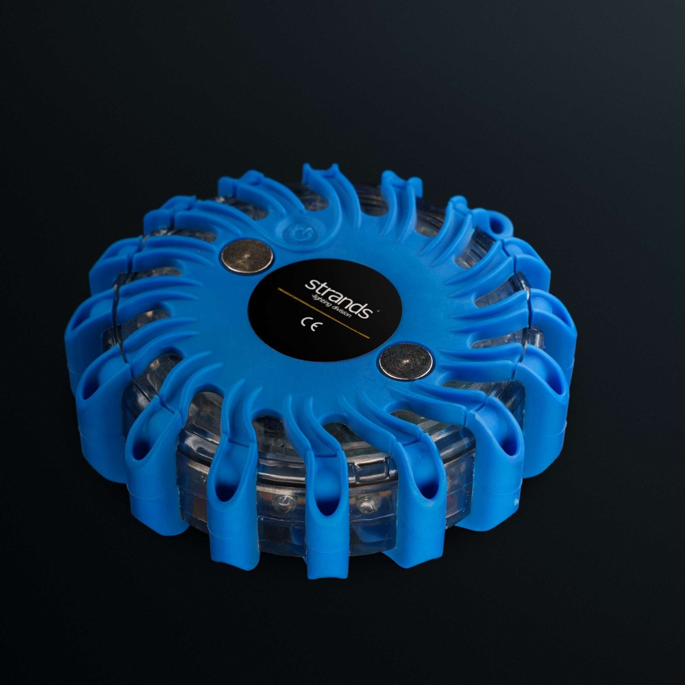 Strands Varnings/Riktat Blixtljus Pucken Blå LED