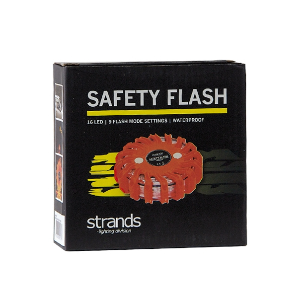 Strands Varning/Riktat Blixtljus Pucken Orange LED, 100H Batteritid