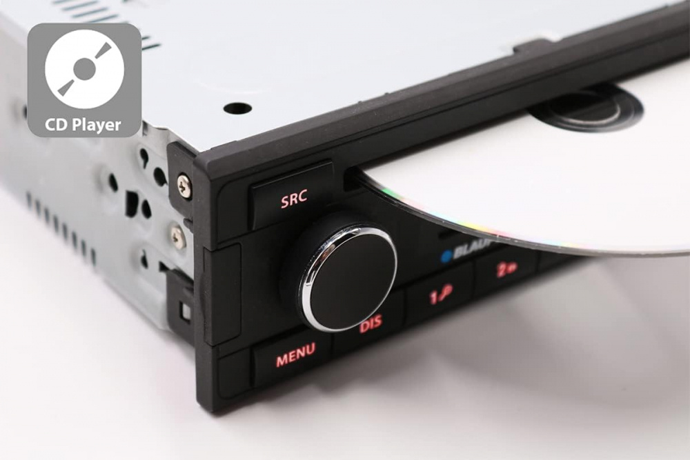 Retro bilstereo med CD-spelare, Bluetooth och DAB-mottagare.