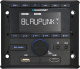 Blaupunkt BPA 3022 M, custom bilstereo till husbilar och husvagnar En bilstereo med LCD-display och flera anslutningar för media och ljudkontroll.