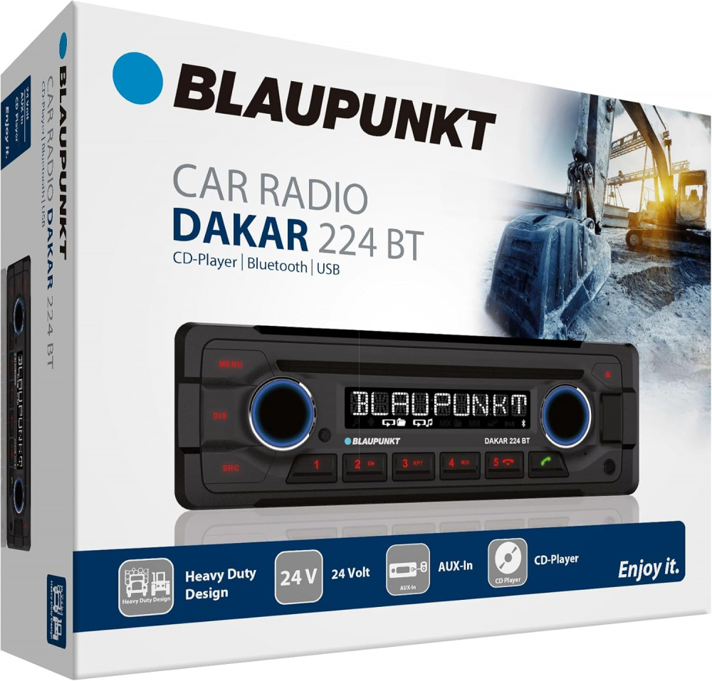 En bild på Blaupunkt Dakar 224 bilradio med Bluetooth och USB.