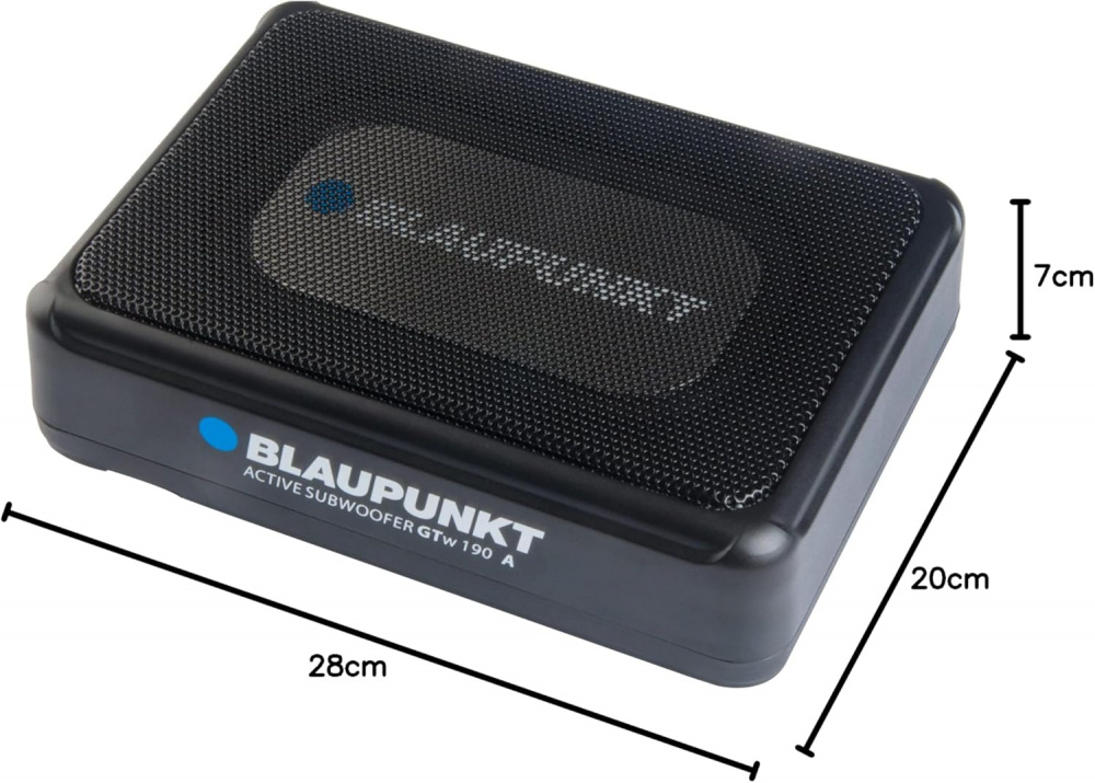 Blaupunkt GTw 190 A 24 Volt, aktiv 5x8 tums undersätesbas, returexemplar