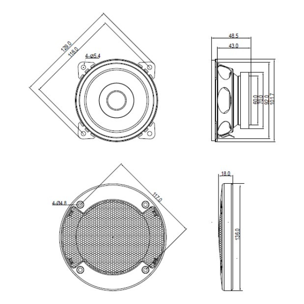 Blaupunkt ICx 401, 4 tums högtalare, par