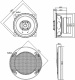 Blaupunkt ICx 402, 4 tums koaxialhögtalare Koaxialhögtalare med tekniska mått och detaljerad design.