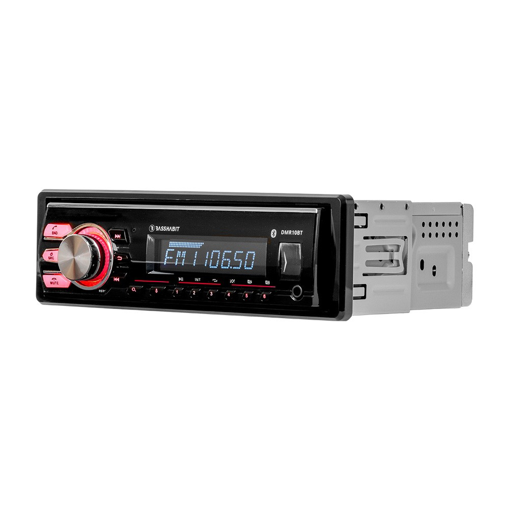 Bass Habit DMR10BT, bilstereo med Bluetooth, AUX, USB och 2 par lågnivå, returexemplar