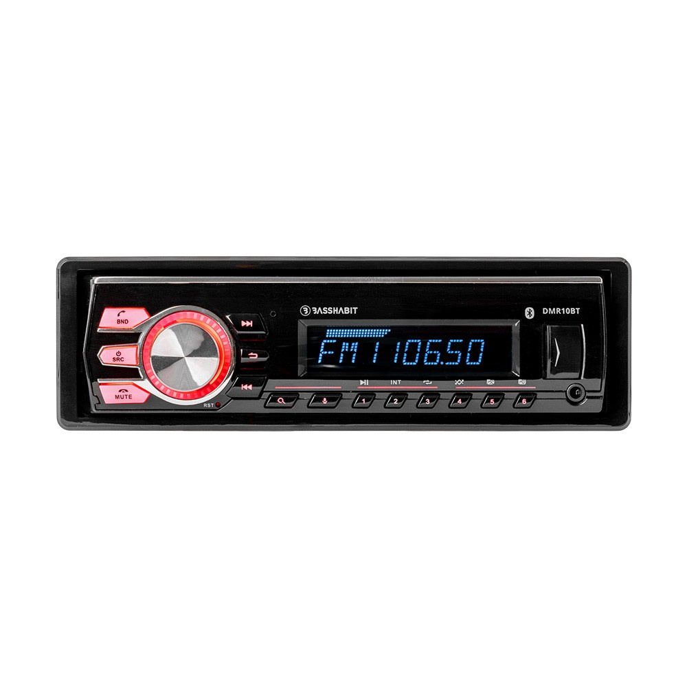Bass Habit DMR10BT, bilstereo med Bluetooth, AUX, USB och 2 par lågnivå, returexemplar