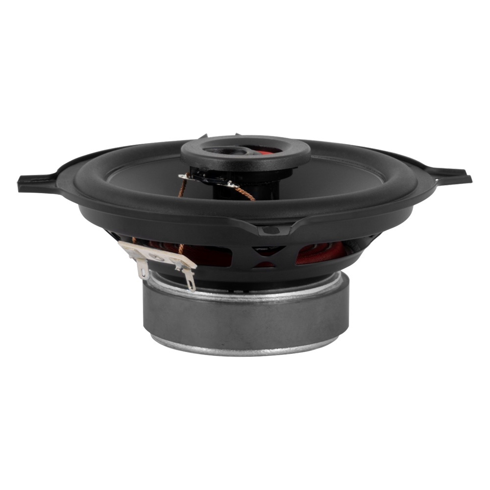 En koaxialhögtalare med en rund membran och metallbas.