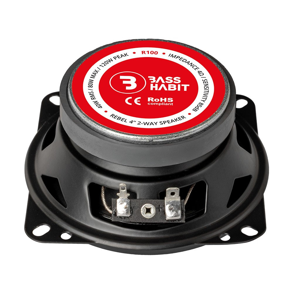 Bass Habit Rebel R100, prisvärda 4 tums koaxialhögtalare