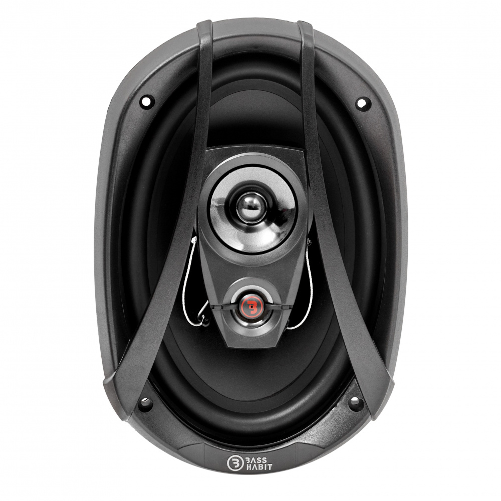 6x9 tums koaxialhögtalare med en rund diskant och robust design.