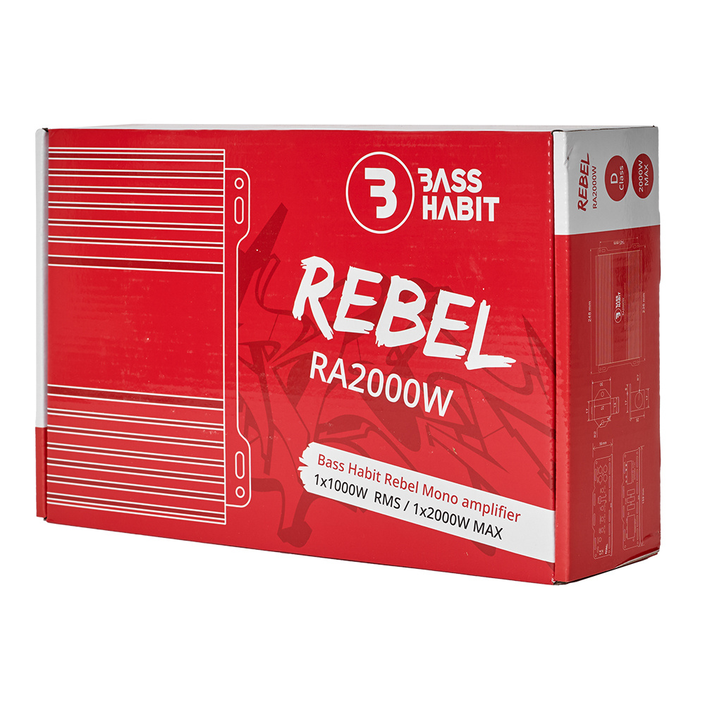 Bass Habit Rebel RA2000W, monoblock, ny produkt