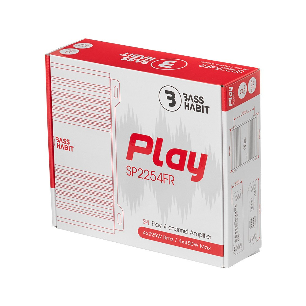 Bass Habit SPL Play SP2254FR, fyrkanaligt slutsteg