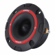Bass Habit SPL Play SP25A SPL-diskant, styck En svart diskant med röd detalj, avsedd för ljudsystem.