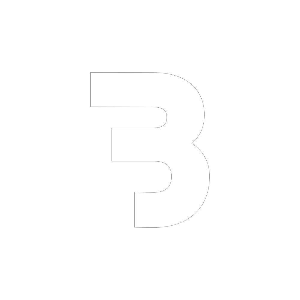 Vitt klistermärke med siffran \