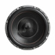 GAS CMP S3-24D1, 24 tums baselement En stor svart subwoofer med en karbonfiberlook och en logotyp i mitten.