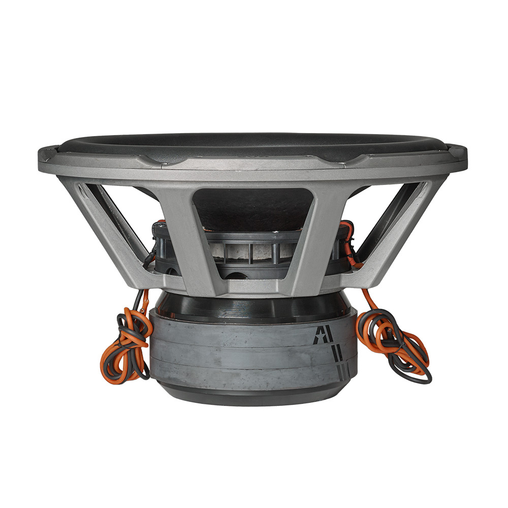 Baselement med 24 tum, robust design och orange kabelanslutningar.