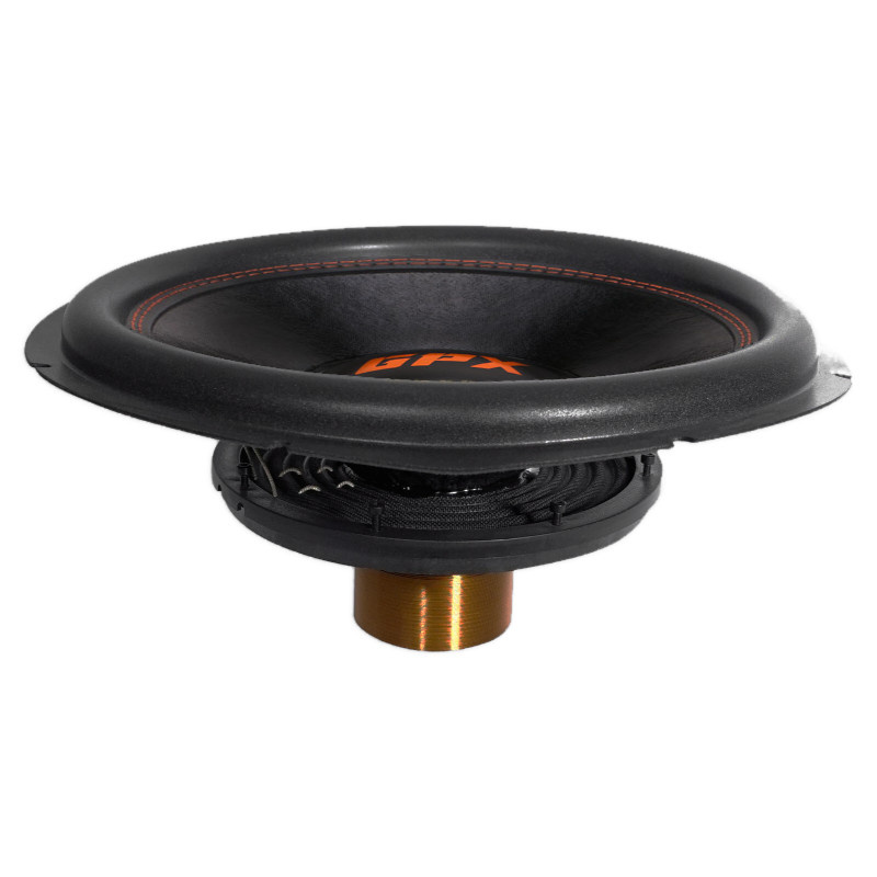 En högtalarbas med kon och spole, designad för GAS GPX15D1.
