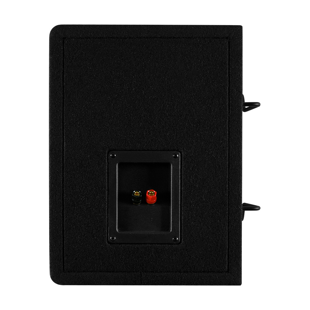 En svart baslåda med två kopplingar.