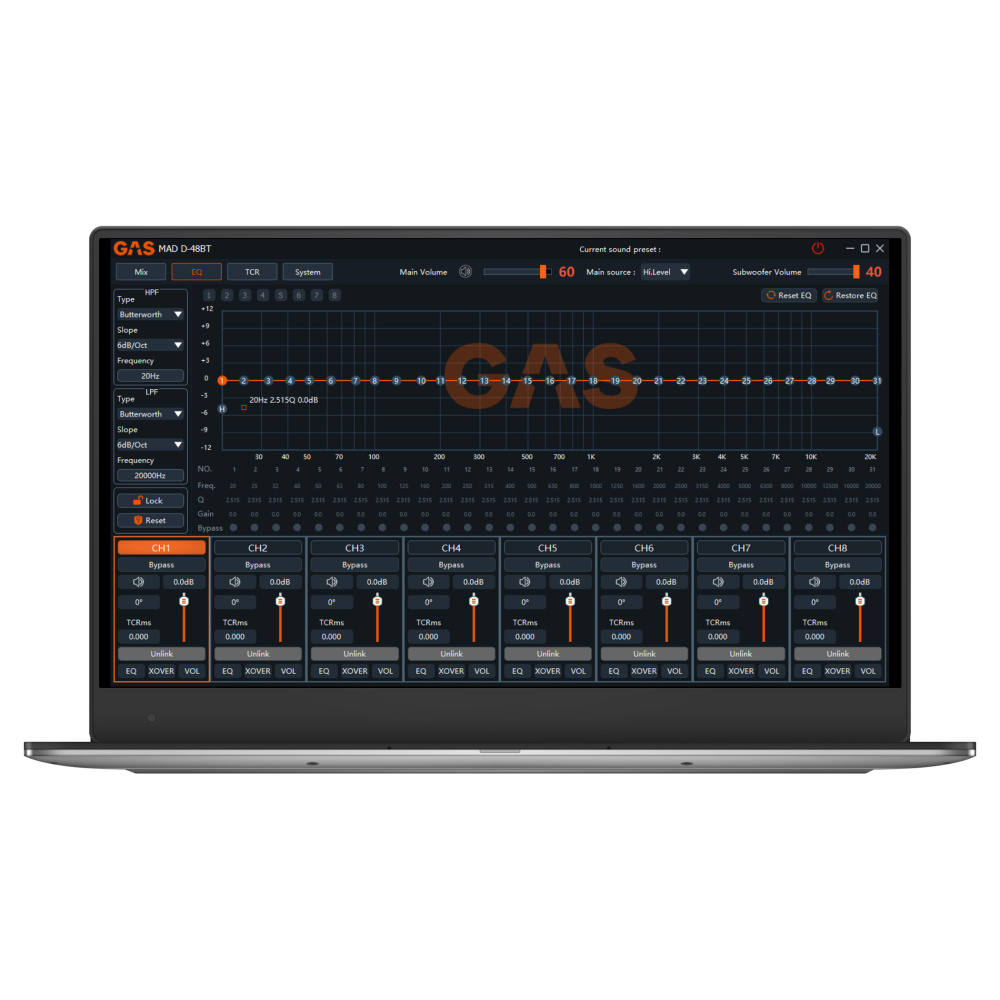 GAS MAD D-48BT, 8-kanalig DSP med Bluetooth