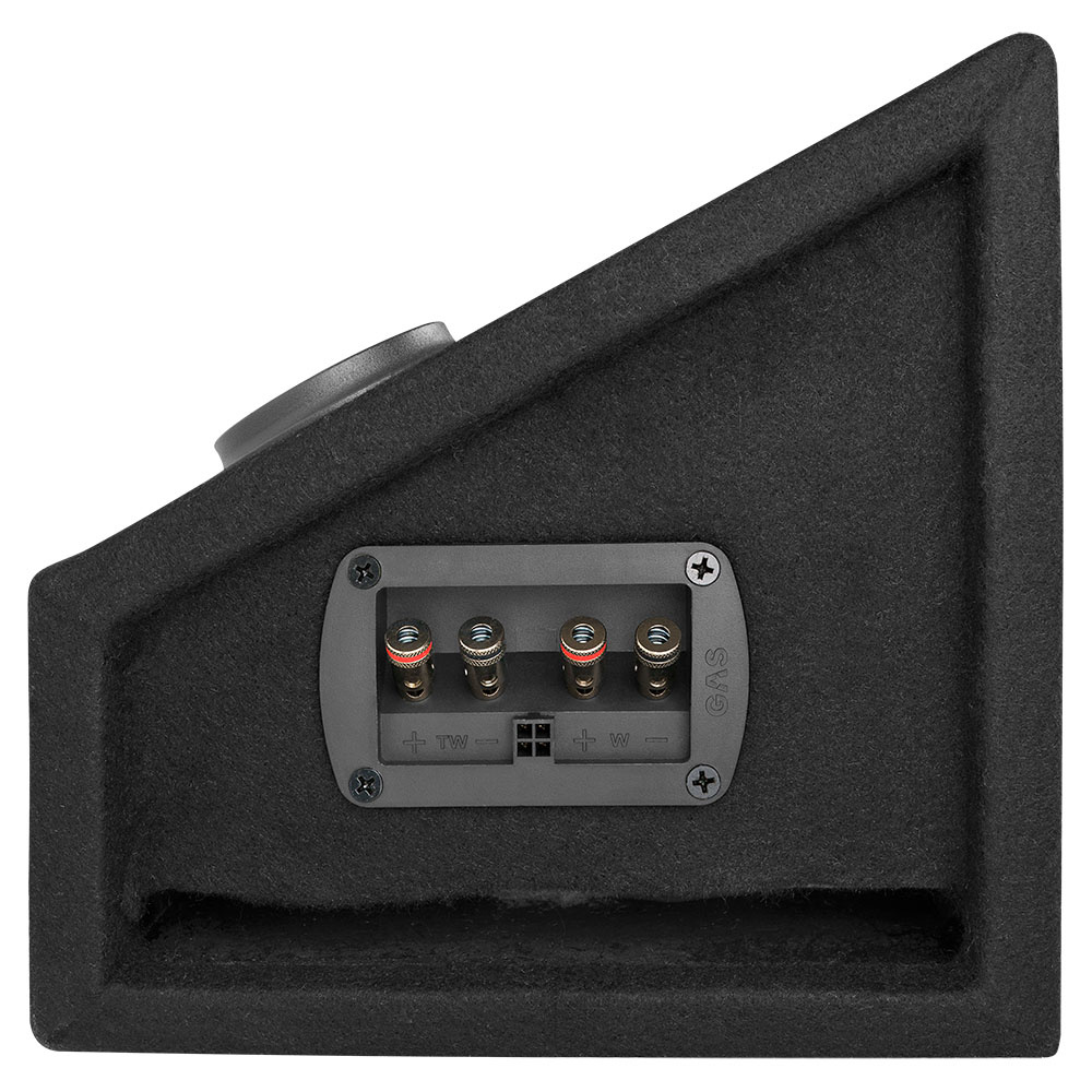 En svart låda med anslutningspanel för 8\