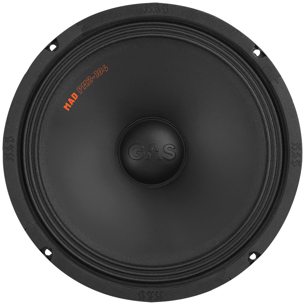 10-tums midbas i svart, designad för ljudsystem.