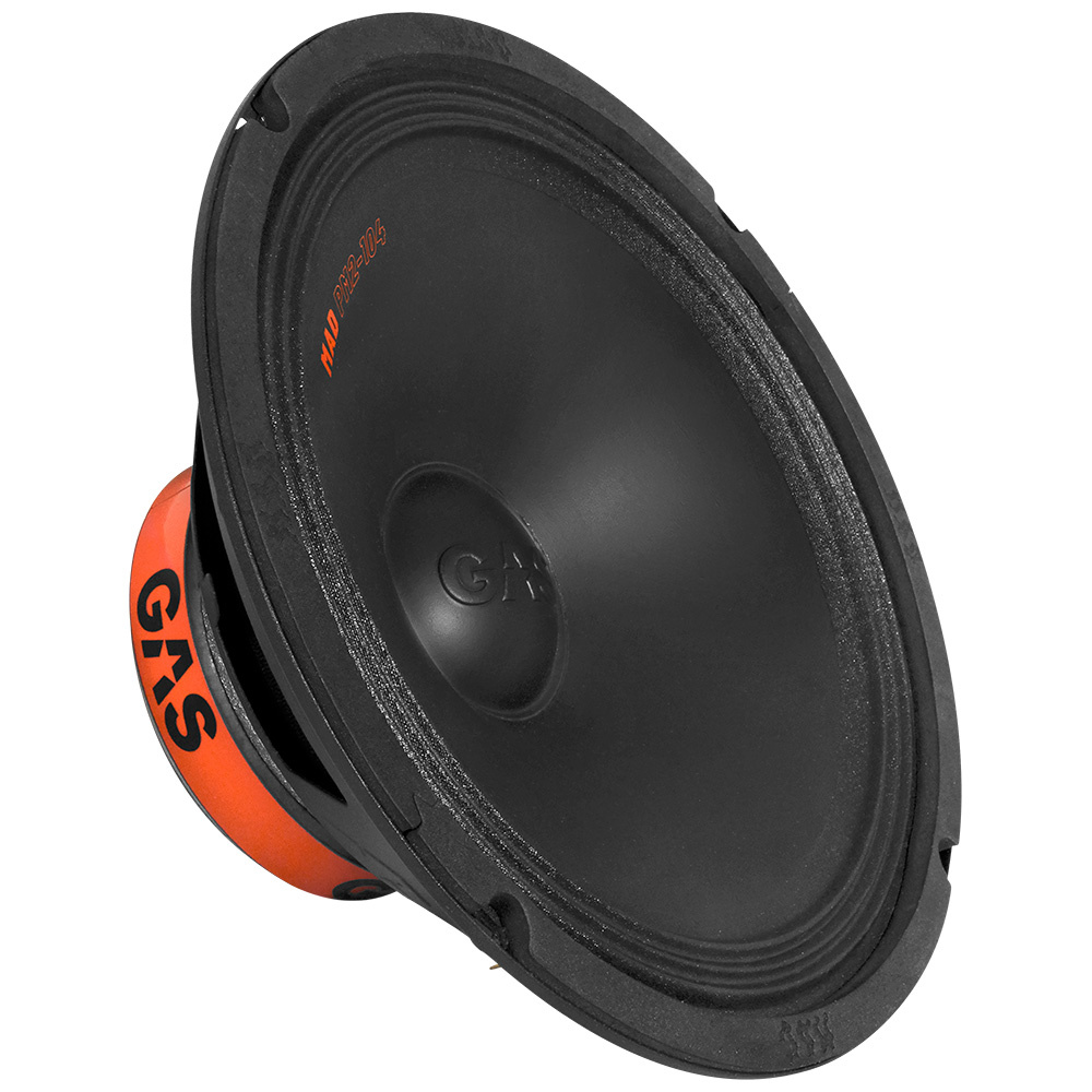 10-tums midbas från GAS med svart kon och orange detalj.