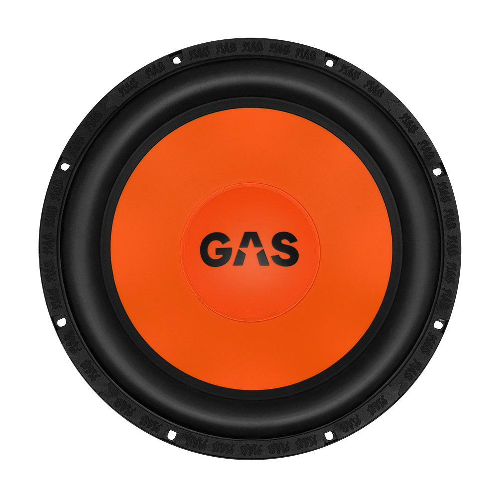 Svart och orange baselement med GAS-logotyp. 12 tum storlek.