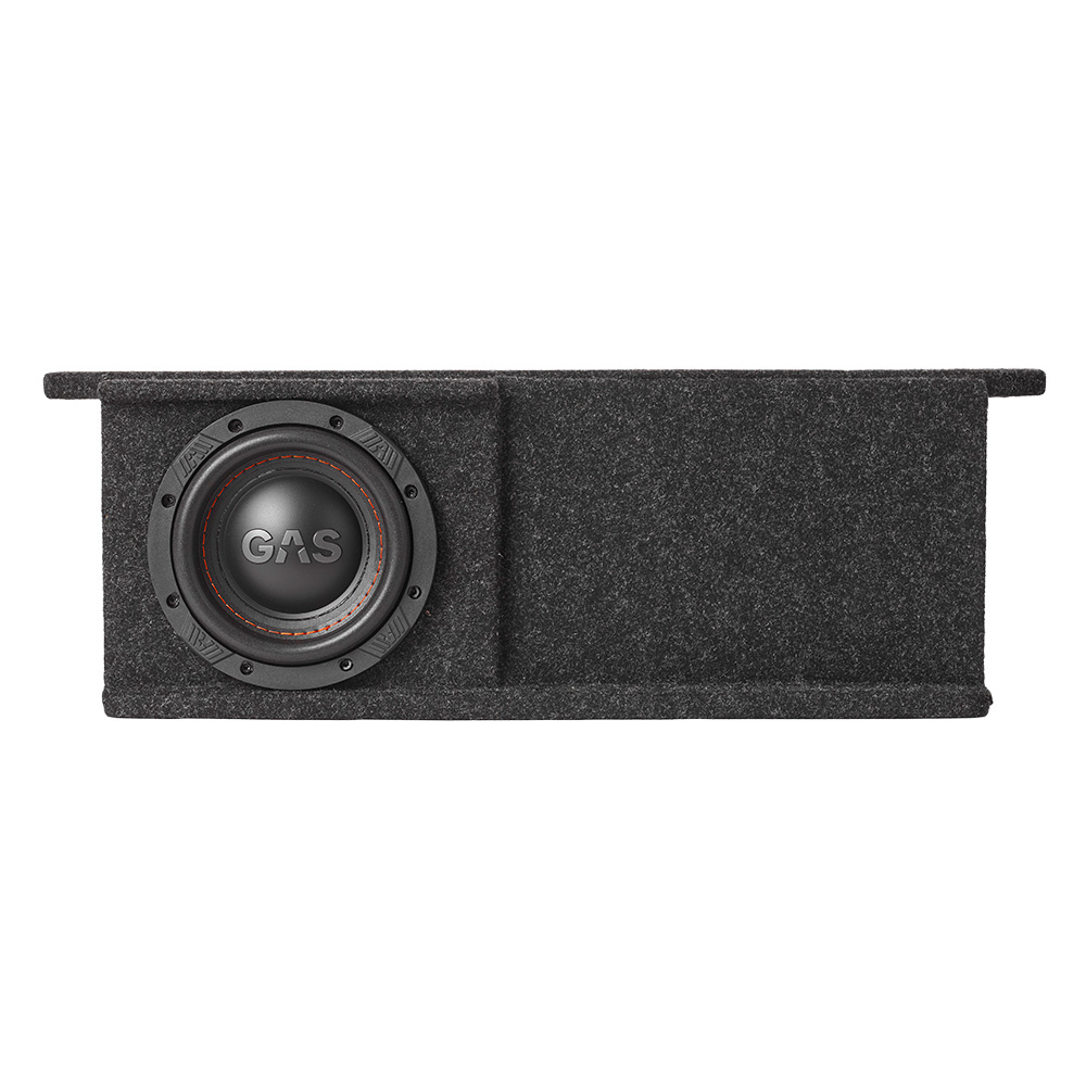 Baslåda med ensidig högtalare, designad för VW/Audi/Skoda, svart flockad yta.
