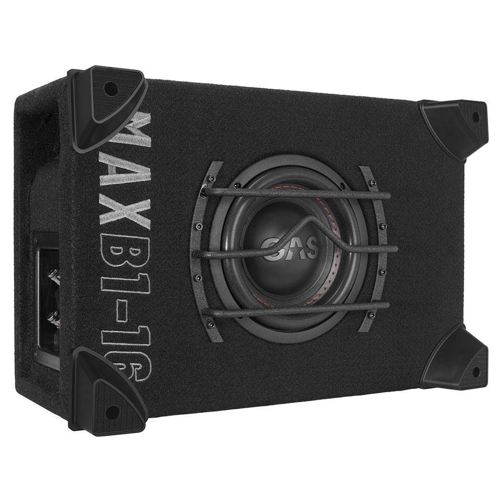 Baslåda med 1x6.5 tum element, svart tygfinish och kraftfull design.