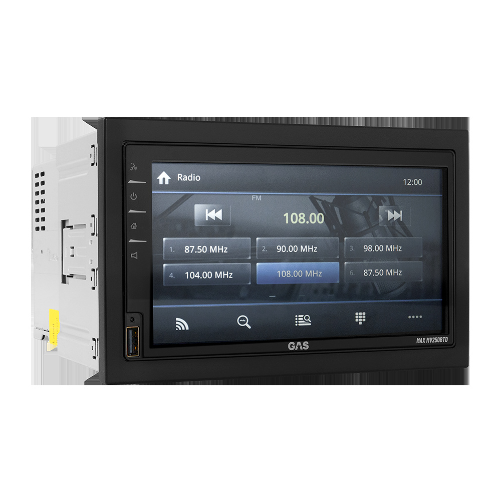 Bilstereo med pekskärm, Apple CarPlay, Bluetooth och DAB+.