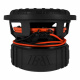 GAS MAX S2-10D2, brutalt 10\ En svart subwoofer med orange detaljer och robust konstruktion.