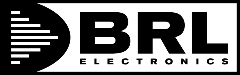 BRL Electronics logotyp i svart på vit bakgrund.