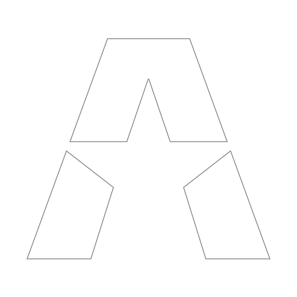 Ett vitt klistermärke med bokstaven \