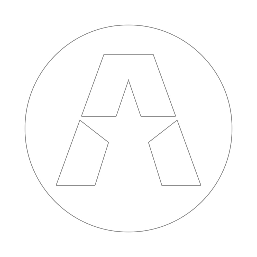 Klistermärke med en stiliserad stjärna i vit och svart.