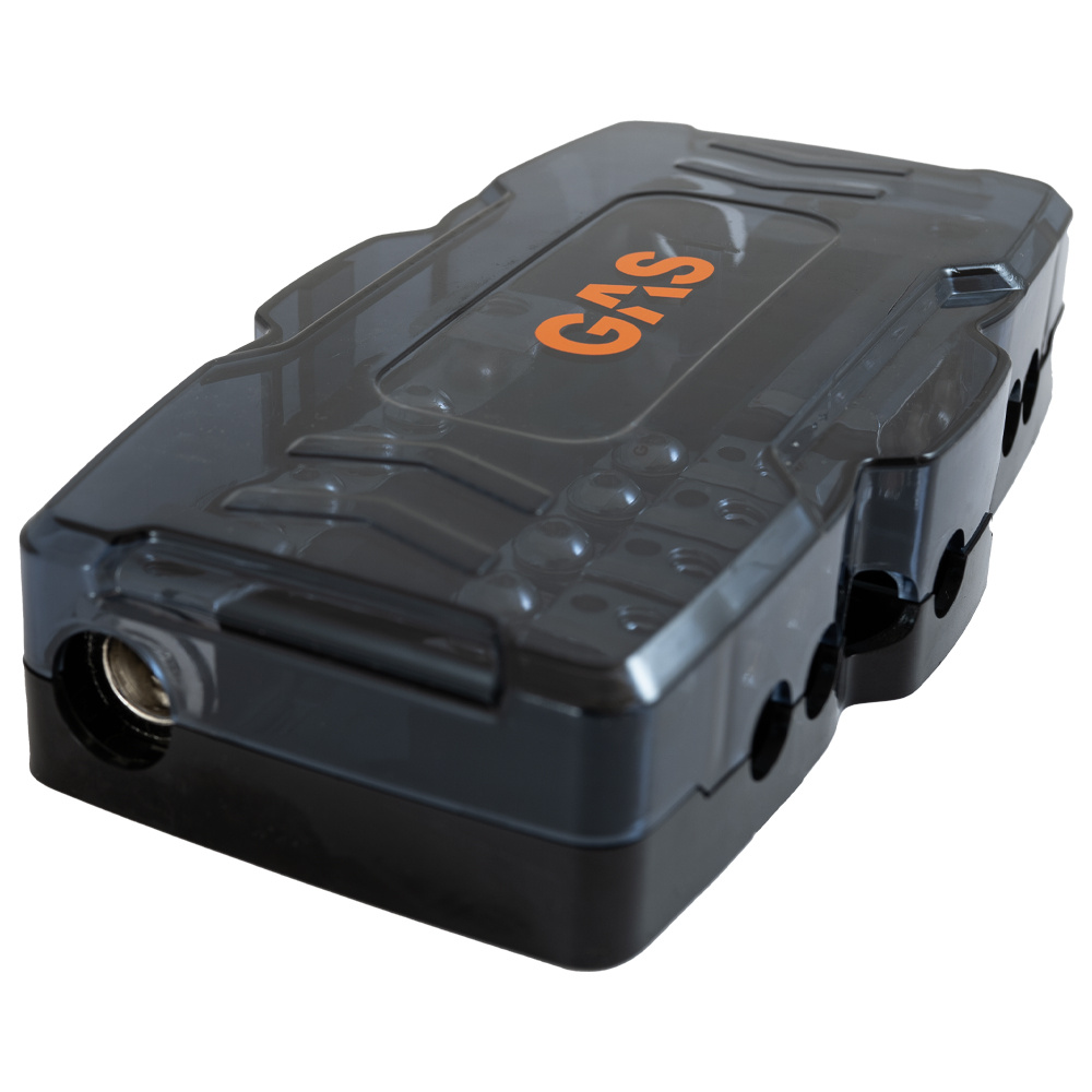 Säkringshållare med jordblock för kablar 35mm²-50mm². Robust design.