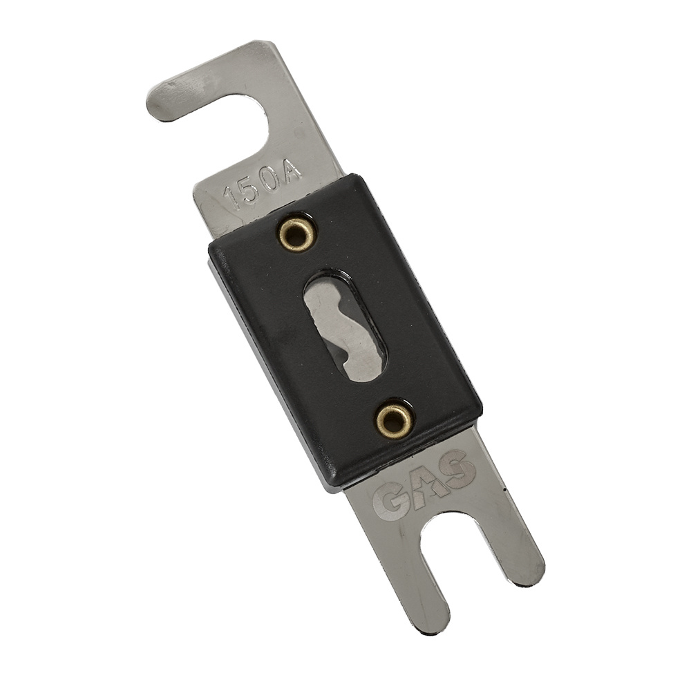 En 150A säkring för GAS MAD ANL med metall och plastkomponenter.