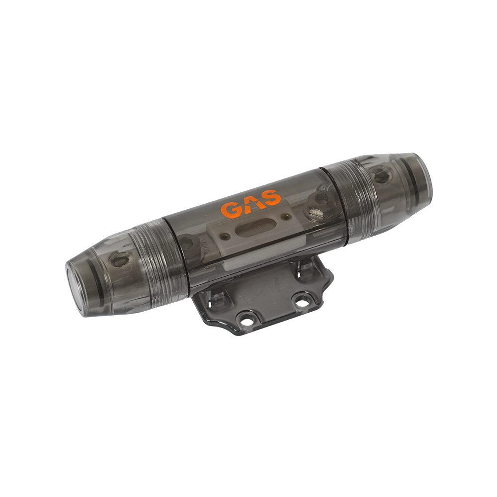 Säkringshållare för gas, transparent design med plats för 20-50 mm² säkringar.