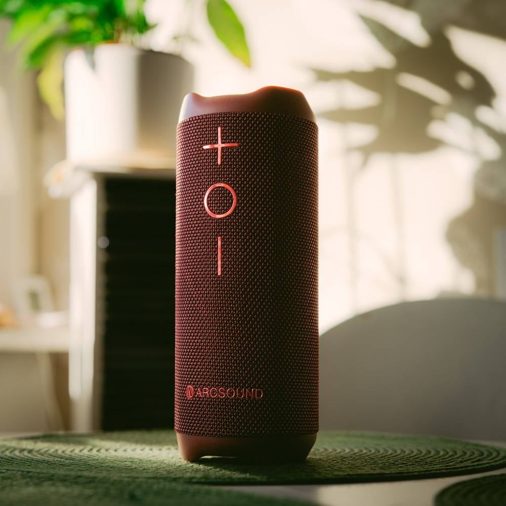 Arcsound EDGE Ruby Red kraftfull bärbar högtalare med Bluetooth