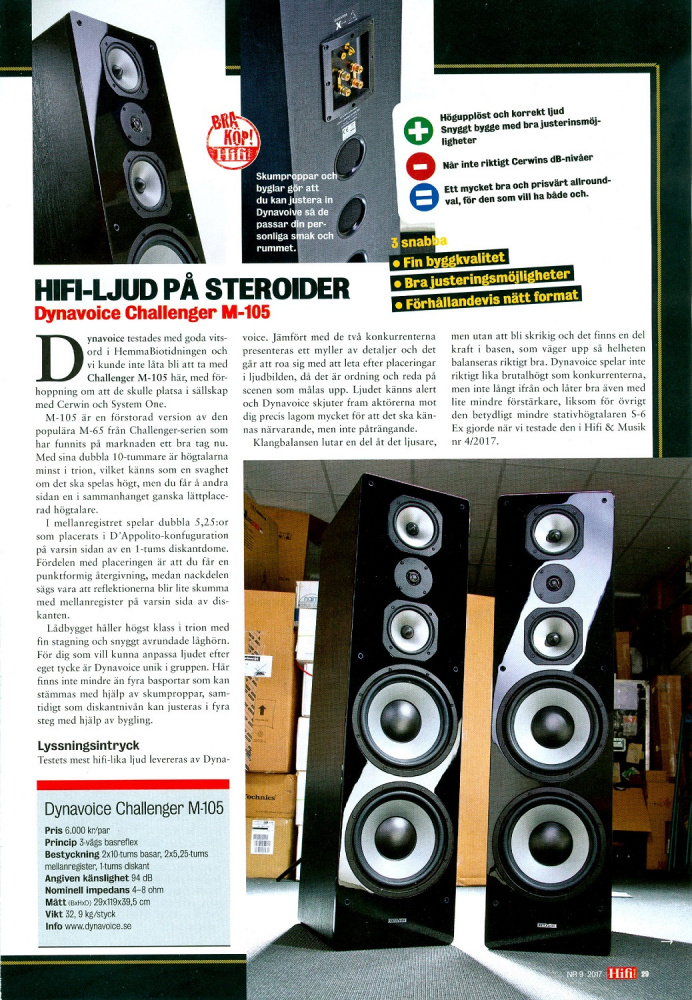 Dynavoice Challenger M-105 EX v4 golvhögtalare, Vit