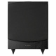 Dynavoice Magic MW12 subwoofer, svart Svart subwoofer med rundad front och tre ben.
