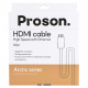 Proson Arctic HDMI-kabel 4K, 10 meter HDMI-kabel 4K, 10 meter, med Ethernet, hög hastighet och flexibel design.