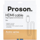 Proson Arctic HDMI-kabel 4K, 5 meter Förpackning av Proson Arctic HDMI-kabel, 4K, 5 meter med tydlig specifikation.