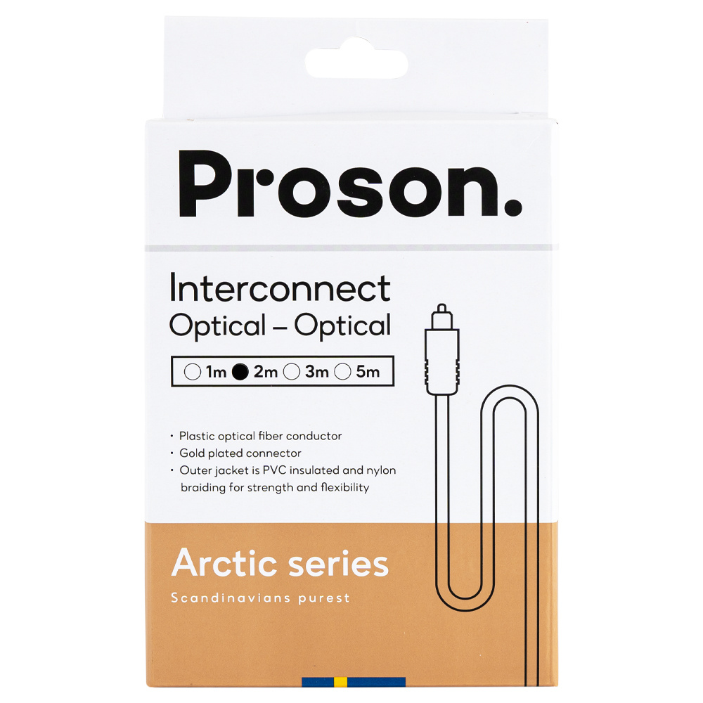 Förpackning av Proson Arctic optisk kabel, 2 meter.
