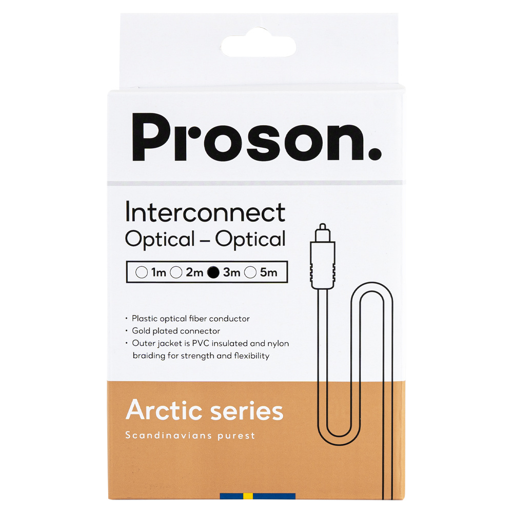 Förpackning av Proson Arctic optisk kabel, 3 meter.
