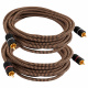Proson Arctic RCA-kabel, 5 meter RCA-kabel i brun och svart flätad design, 5 meter lång.