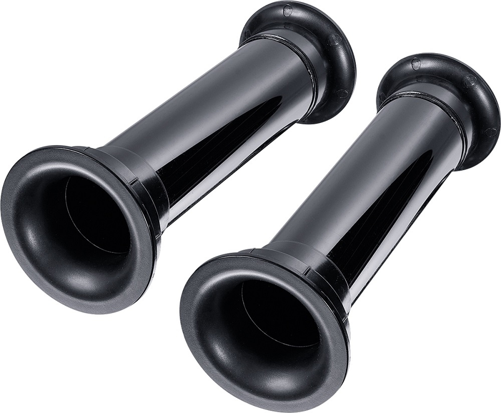 Två svarta portkammar för subwoofer, designade för att förbättra ljudprestanda.