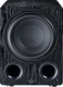 Magnat Alpha RS12 subwoofer, svart En svart subwoofer med en stor högtalare och två basportar.