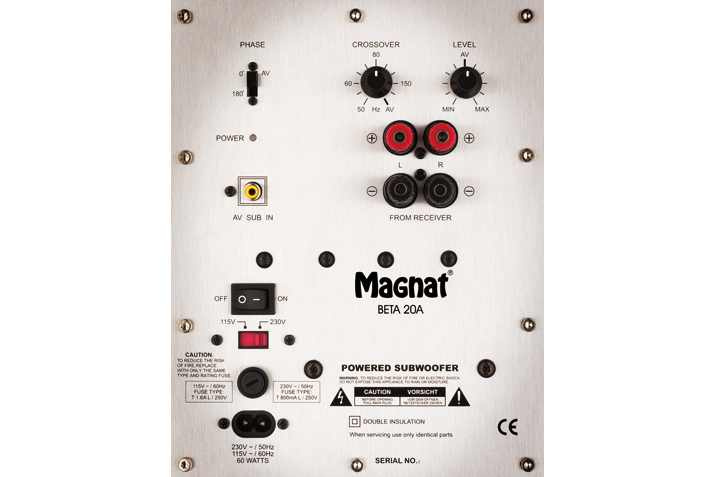 Magnat Beta Sub 20A, silver subwoofer