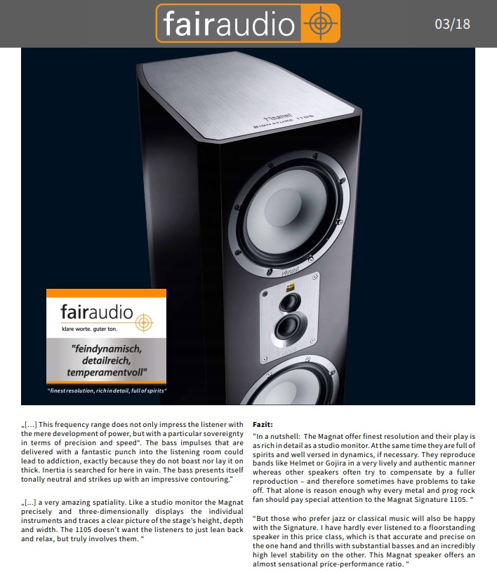 Magnat Signature 1105, golvhögtalare mattlackad vit, demovara