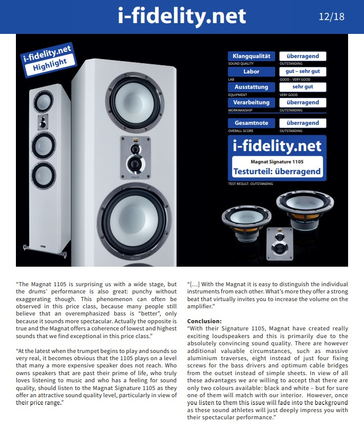 Magnat Signature 1105, golvhögtalare mattlackad vit, demovara