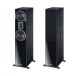 Magnat Signature 505 golvhögtalare, svarta Golvhögtalare i svart, två basar och en mellanregister, elegant design.